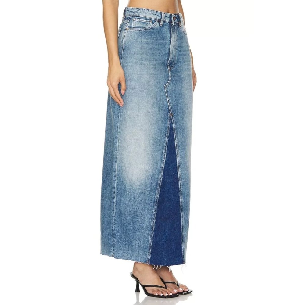 3x1 Denim Maxi Skirt Blue Size 27 Made in Italy New With Tag - Picture 3 of 6
